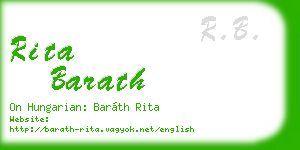 rita barath business card