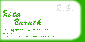 rita barath business card